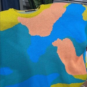 Asos Design Colorful Camouflage oversized Sweater- like new- size large see pics